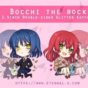 Bocchi the rock ryo nijika kita 2.5 glitter keychain charm
