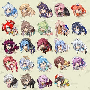 Vtuber Hololive Nijisanji En glitter keychain ina calliope mori kiara amelia gawr gura marine subaru aqua pekora suisei fubuki korone