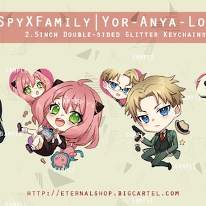 Spy Thorn Princess Peanut and Bond  2.5 glitter keychain