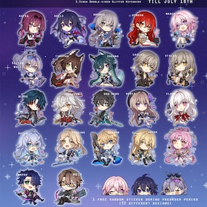 Honkai star rail charms keychain seele bronya kafka silver wolf himeko