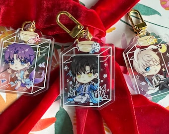 Lds loveandeepspace zayne xavier sylus rafayel Caleb 2.5 glitter keychain charm