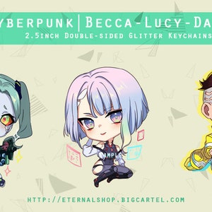 Cyberpunk edgerunner 2.5 glitter keychain Lucy Rebecca David