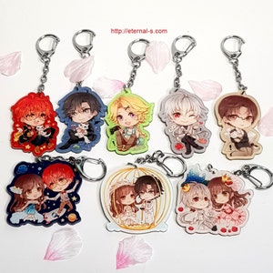 Mystic Messenger 2.5 glitter keychain Seven Saeyoung Saeran 707 zen jumin jaehee yoosung