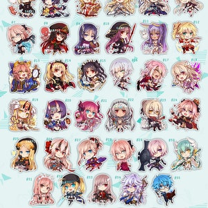Fate Grand Order FGO 2.5 inch glitter keychain Jeanne nero abigail hokusai illya jack kuro chloe ishtar eresh scatach raikou