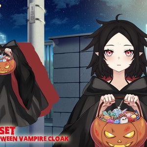 Vtuber Asset Animated Halloween Vampire Costume Blanket live2d Version