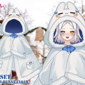 Vtuber Asset Animated Christmas Winter Bunny Costume Blanket model