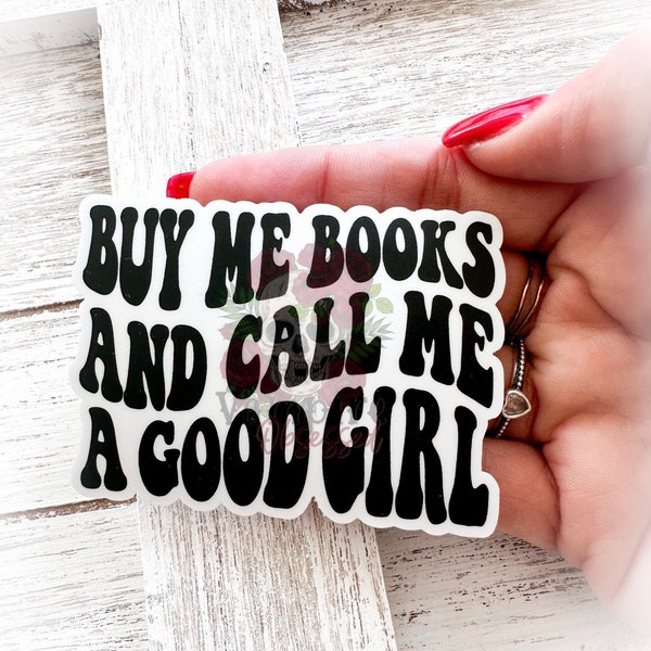 Call me good girl wavy text, kindle case, laptop case, ereader large waterproof sticker