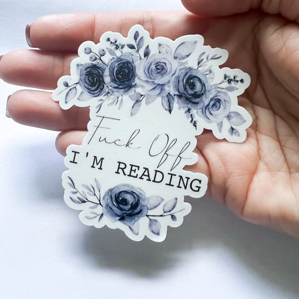 F off floral large bookish waterproof sticker