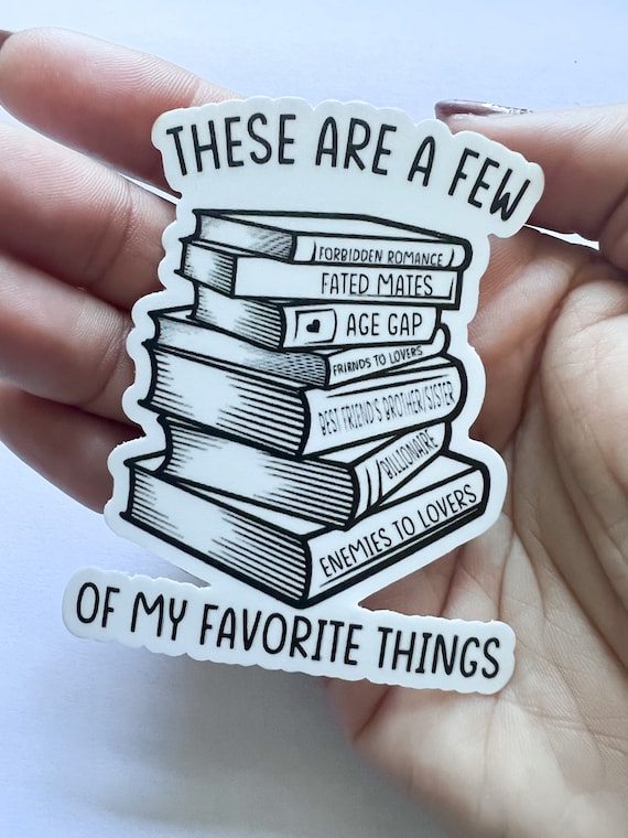 Favorite thing Book tropes, bookish, stickers for kindle, ereader book  reader, waterproof sticker