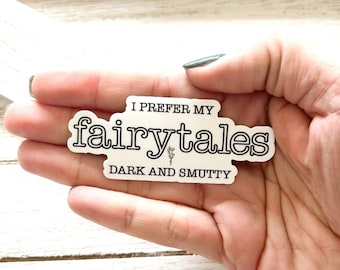 Bookish fairy tales dark and smutty large sticker,  kindle, ereader, book, bookish, large waterproof sticker