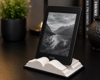 Open Book ereader Stand | Book Lover Gift | 3D Printed ereader Holder | Reader Desk Accessory | Literary Decor | ereader Stand