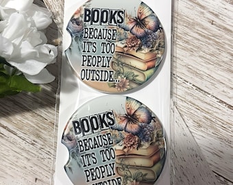 Bookish, Book, Reader Auto-Untersetzer aus Keramik