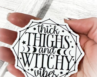 Thick thighs and witchy vibes, ereader, laptop case large waterproof sticker