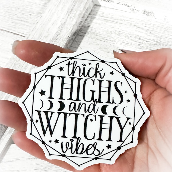 Thick thighs and witchy vibes, ereader, laptop case large waterproof sticker