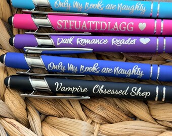 Bookish themed pen, custom bookish pen.