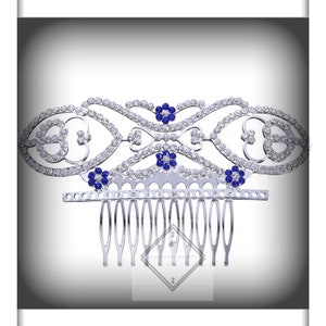 Bella Blue rhinestone wedding hair accessory