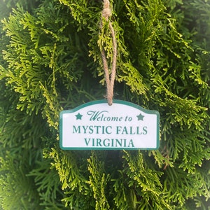 mystic falls mini sign, Christmas ornament