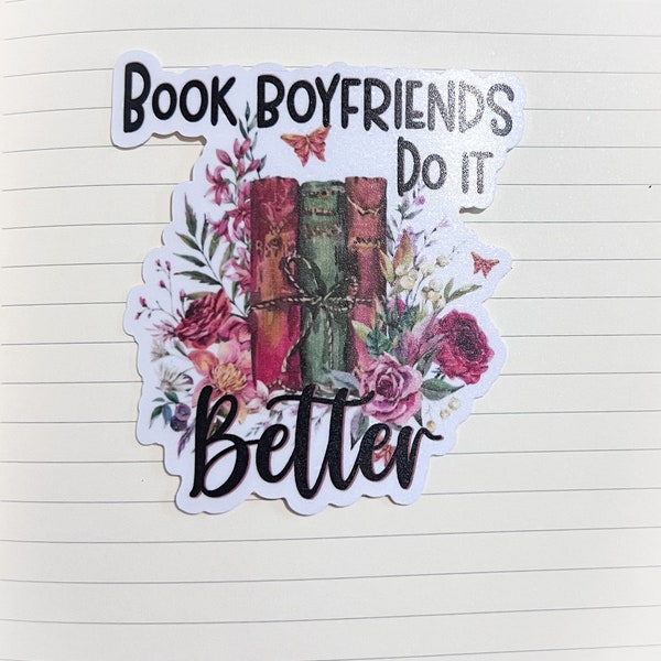 Book boyfriends, Booktok, bookish, large waterproof sticker