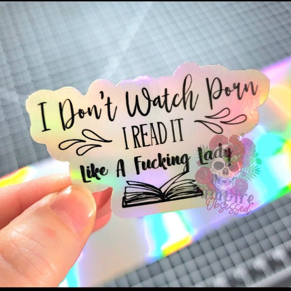 I read it like a lady, Halographic 3 inch large sticker, kindle case sticker, ereader, book, bookish waterproof sticker