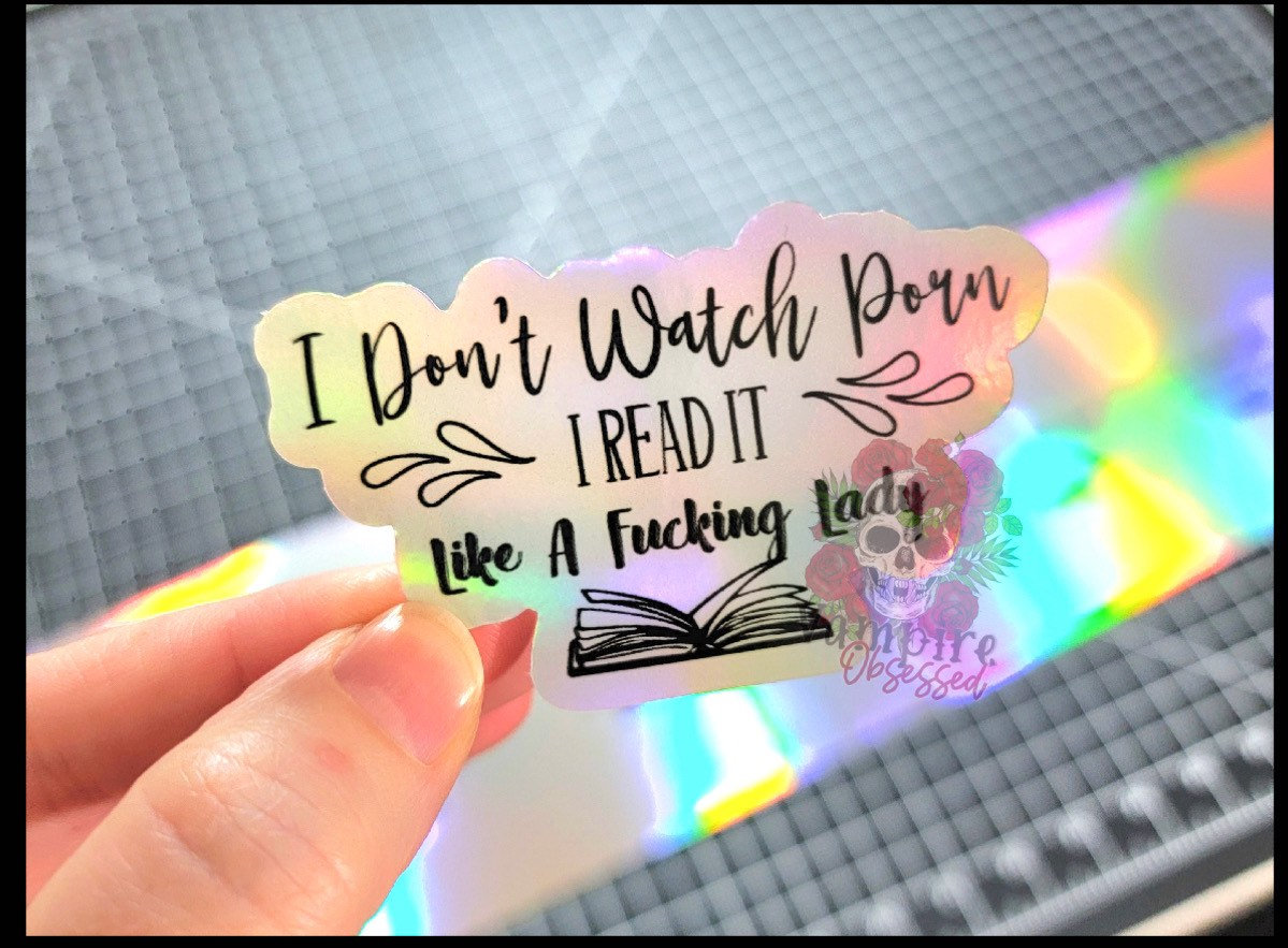 I read it like a lady, Halographic 3 inch large sticker, kindle case sticker, ereader, book, bookish waterproof sticker