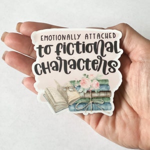 Fictional characters, ereader, book, bookish waterproof sticker