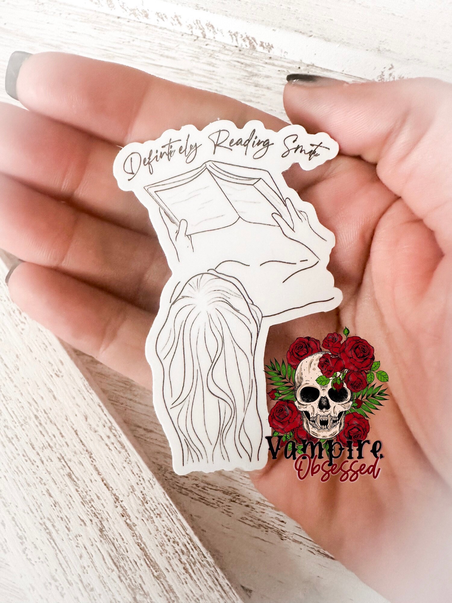 Definitely Reading Smut, Kindle, Ereader, Book, Bookish Waterproof Sticker  - Etsy, image size:1500x2000