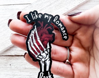 I like my romance Dark, large bookish sticker, ereader waterproof sticker, smut