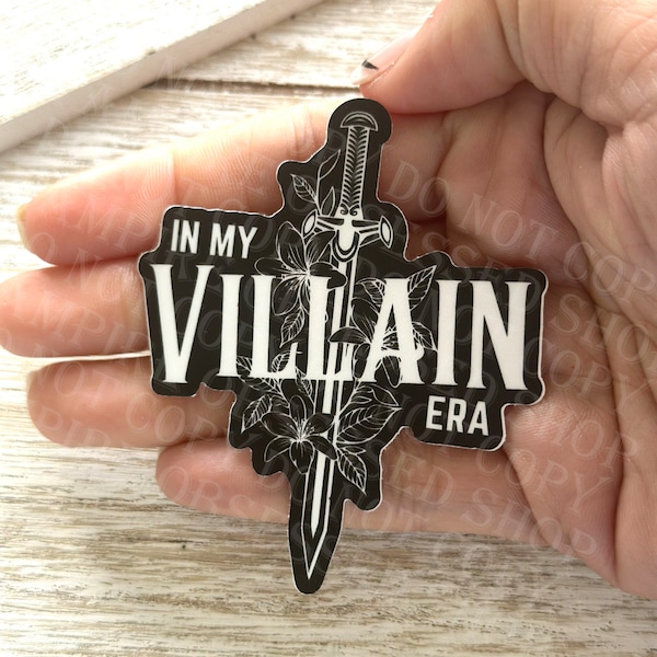 Love the Villain, large bookish sticker, ereader water resistant sticker