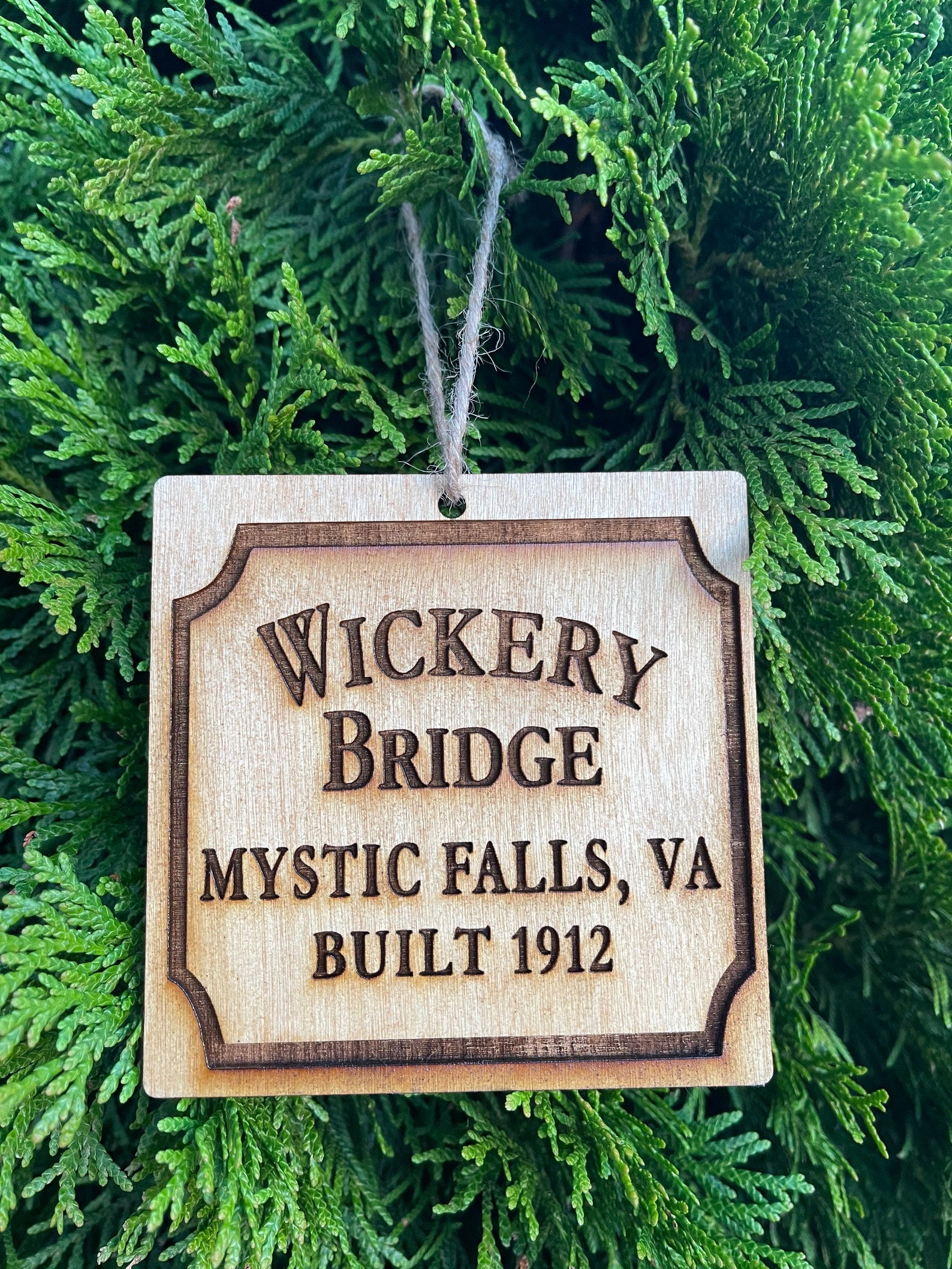 Wickery Bridge Genuine Wood Ornament Etsy