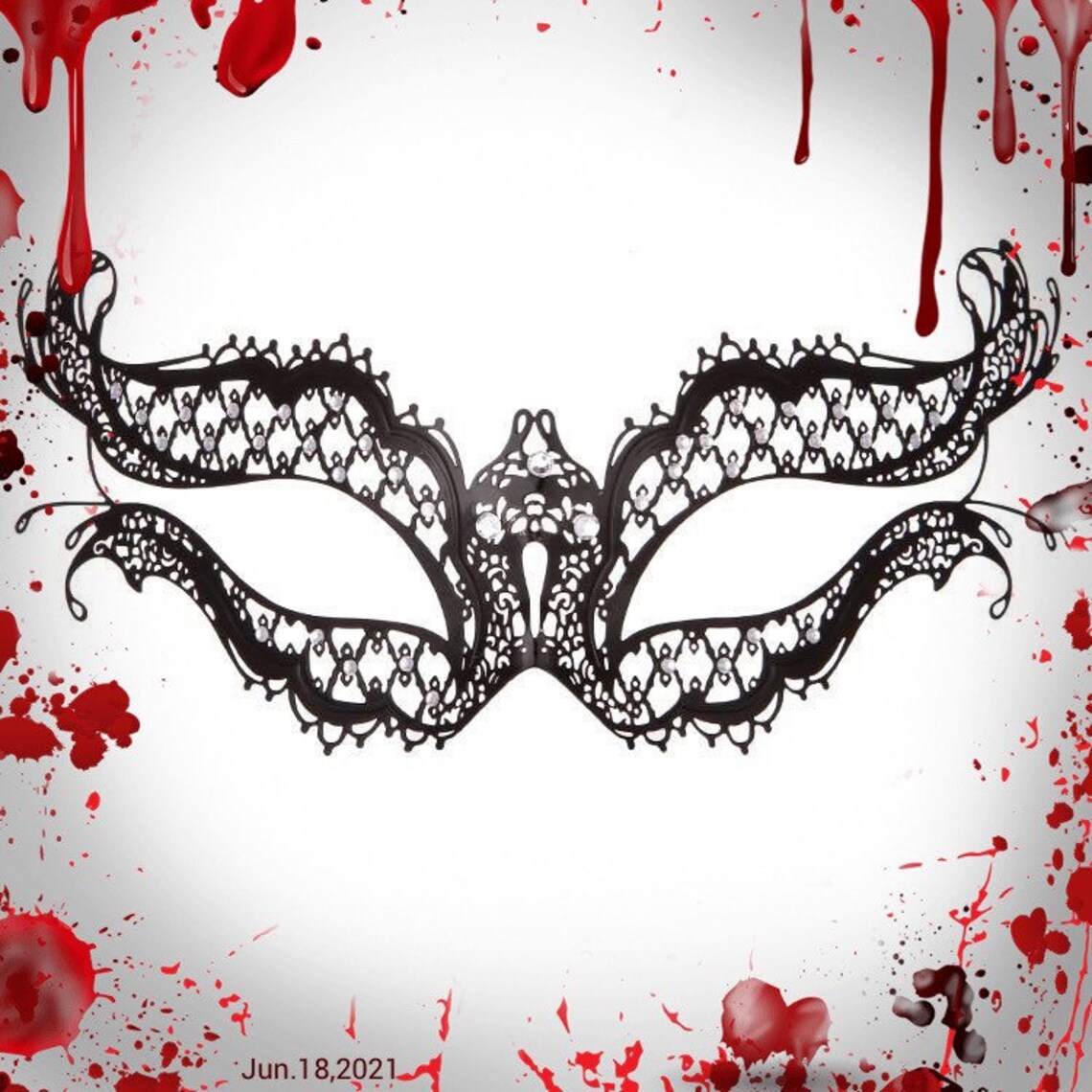 Katherine Masquerade Mask With Rhinestones Etsy