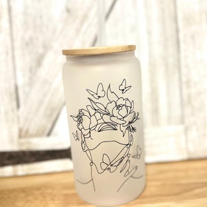 Perfects  16 ounce bookish glass tumbler with bamboo lid