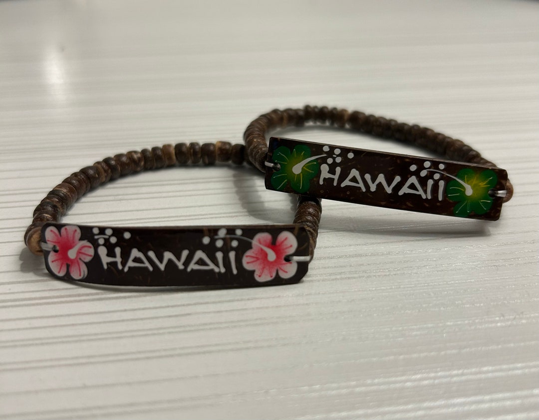 Coconut Shell hawai'i Stretchy Bracelet Etsy
