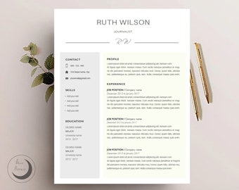 Clean Modern Template Conservative | Resume Template + Cover Letter | Instant Digital Download | 'Ruth' | Resume lay-out and writing add-on
