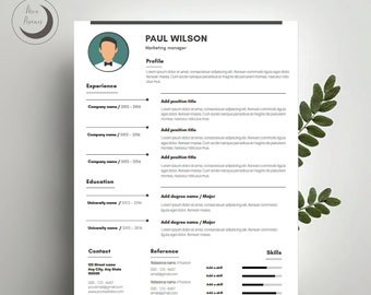 Clean Modern Template Conservative | Resume Template + Cover Letter | Instant Digital Download | 'Paul' | Resume lay-out add-on