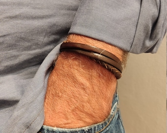 Men&#39;s leather bracelet, handmade, gift for men, gift for dad, anniversary gift, personalized bracelets, gifts for boyfriend