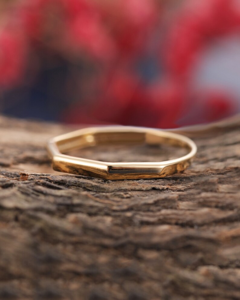 Plain 14k Gold Ringunique Band ring Womendelicate Wedding - Etsy