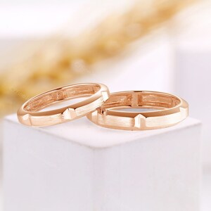 Vintage plain gold wedding band rose gold ring stacking matching band delicate antique wedding ring anniversary promise ring bridal band