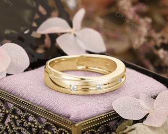 Alianza De Boda De Eternidad Completa De Moissanita De 1,8 Mm Para Mujer, Color D De 0,55 A 0,7 Quilates VVS1 Claridad De Diamante Creado En Laboratorio, Anillo De Boda De Oro Rosa Vermeil