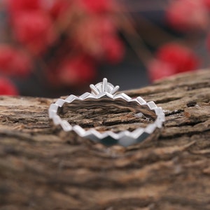 Unique moissanite engagement ring 14k white gold,diamond band ring ,promise ring,ring women,anniversary bridal ring image 4