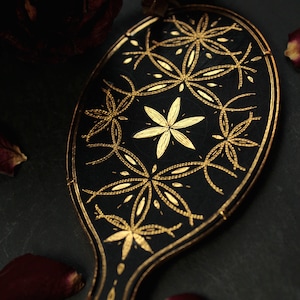 Mirror Damascene/ Mirror handmade/ Mirror pocket/ Mirror gold/ Mirror 24 kt/ Unique piece