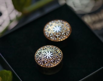 Handmade plugs / Damascene plugs / Walnut wood plug / Premium plugs / Geometry plugs / Silver Plugs / Ear plugs