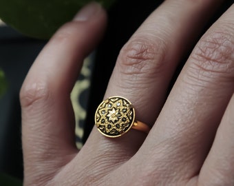 Ring Damaszener handgefertigt mit 24 kt Gold