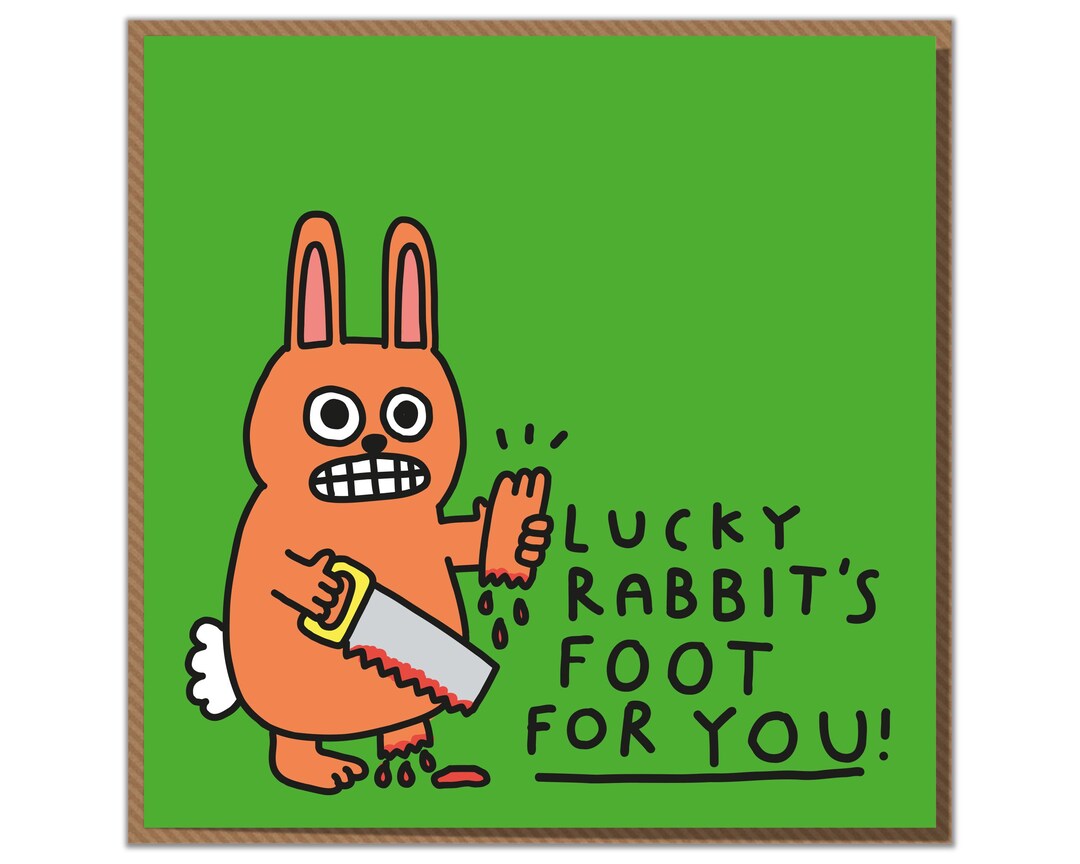 Lucky Rabbits Foot. Funny Good Luck Card - Etsy UK