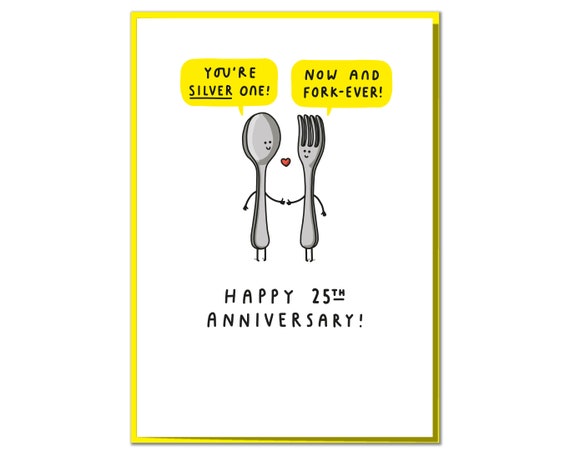 WHITE COTTON CARDS – Handgefertigte 25. Hochzeitstag Karte „Happy 25 Years“ Mit Strass, 16x16 Cm