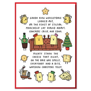 Gouda King Wensleydale Looked Out On The Feast Of Stilton. Funny Christmas Card