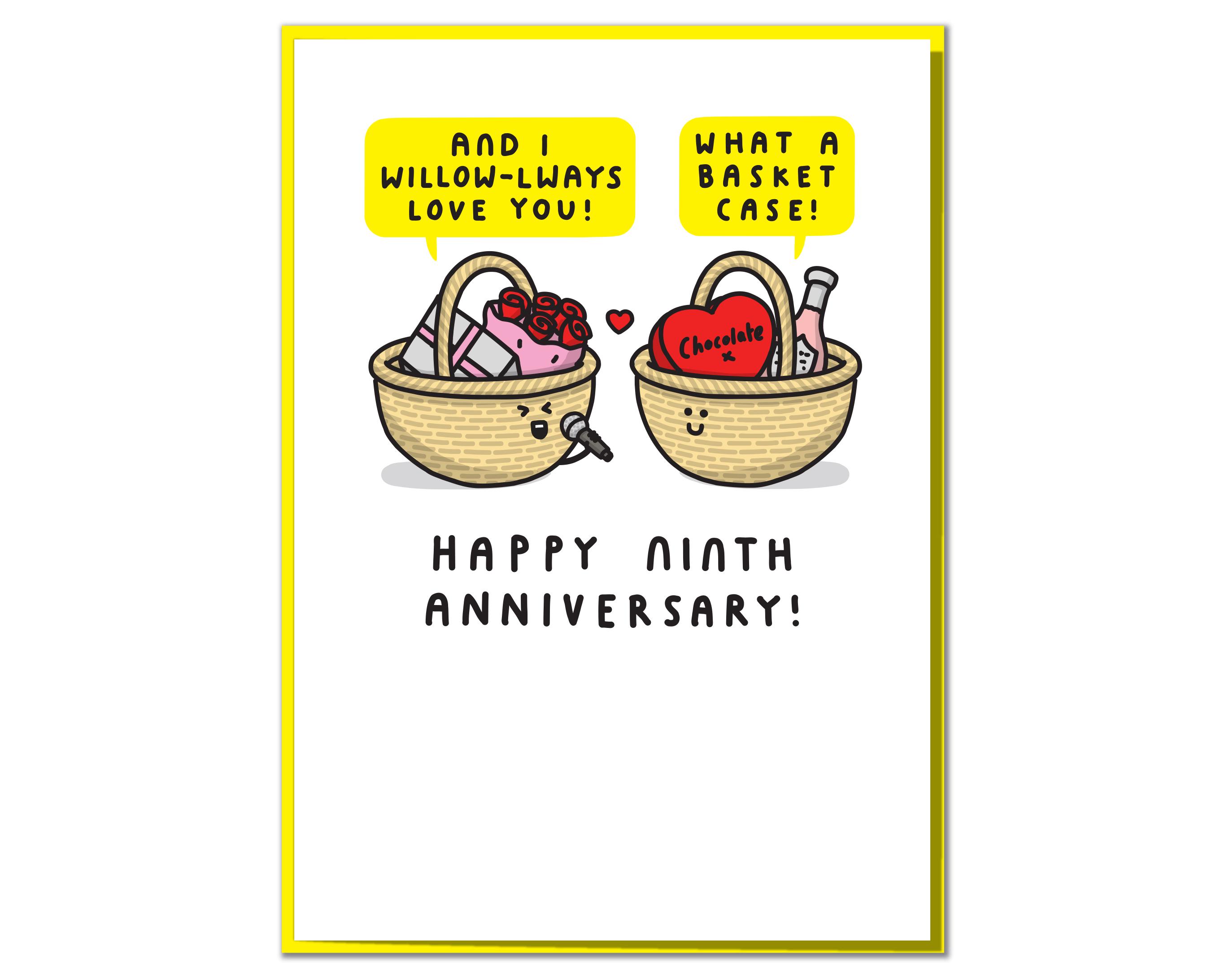 Funny Willow 9th Anniversary Card for Couple - Etsy