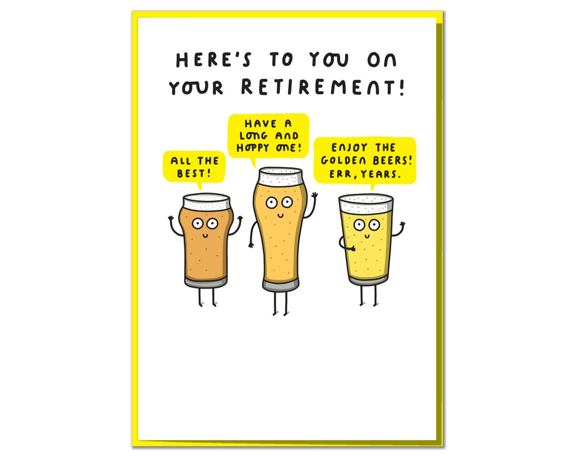 Here's to You on Your Retirement Funny Retirement Card Etsy
