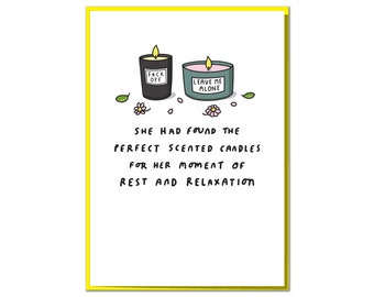 Scented Candles. Funny Female Birthday Card Mother's Day Card