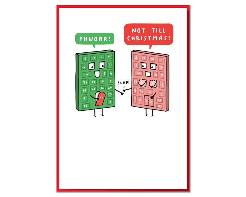 Not Till Christmas Funny Advent Calendar Christmas Card Etsy
