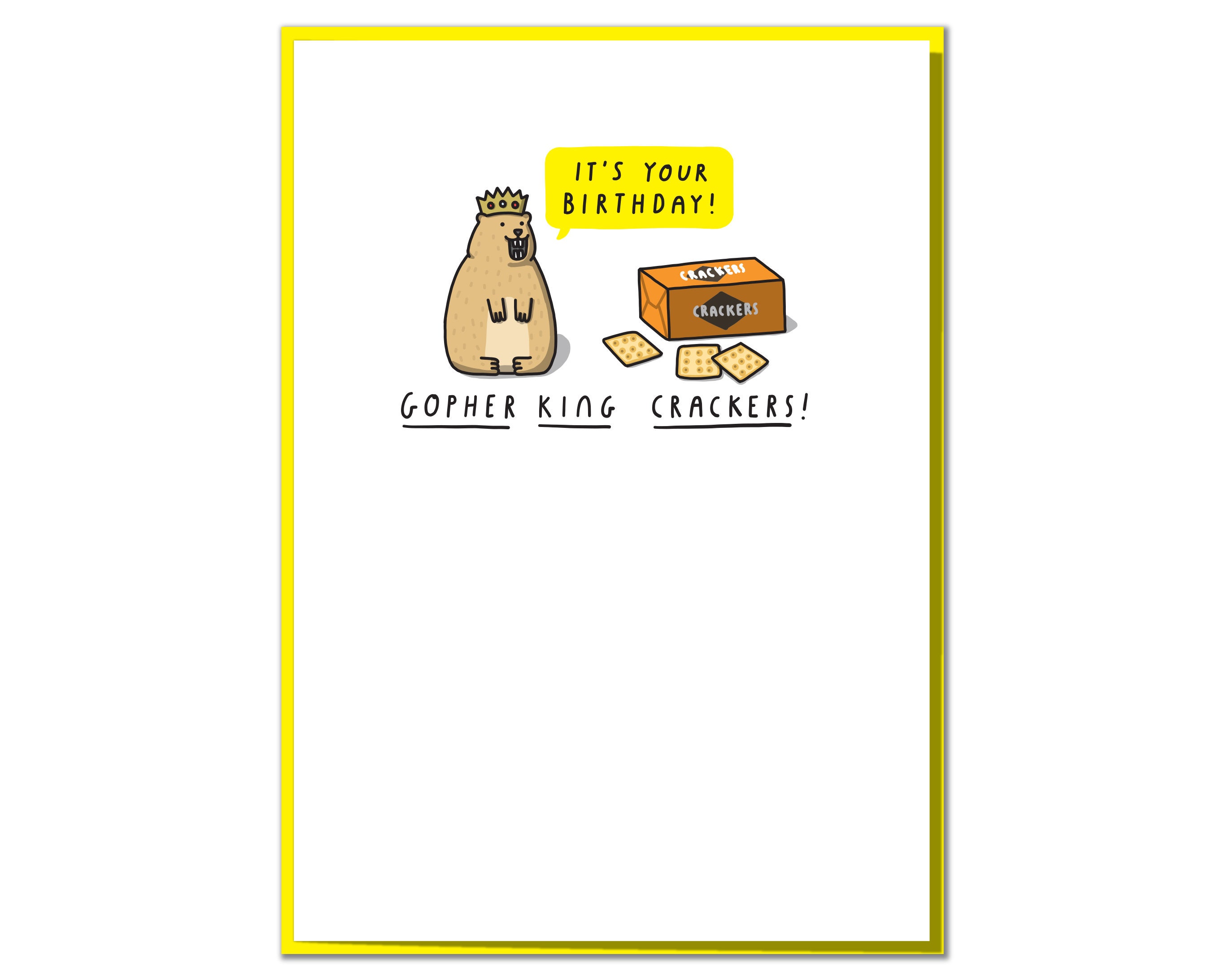 It's Your Birthday Gopher King Crackers Funny Puntastic Etsy UK